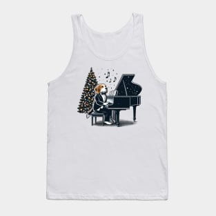 Beagle Playing Piano Christmas Tank Top